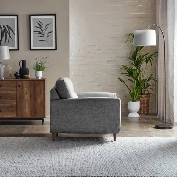Compact Snuggle Chair with Buttons - Grey