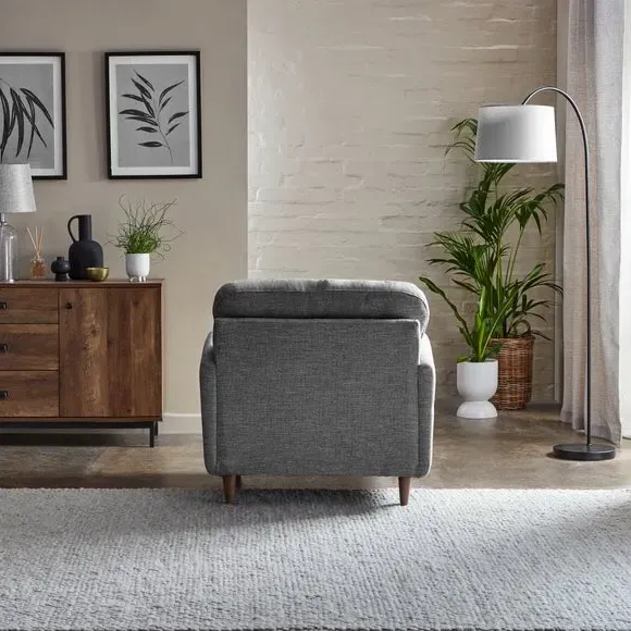 Compact Snuggle Chair with Buttons - Grey