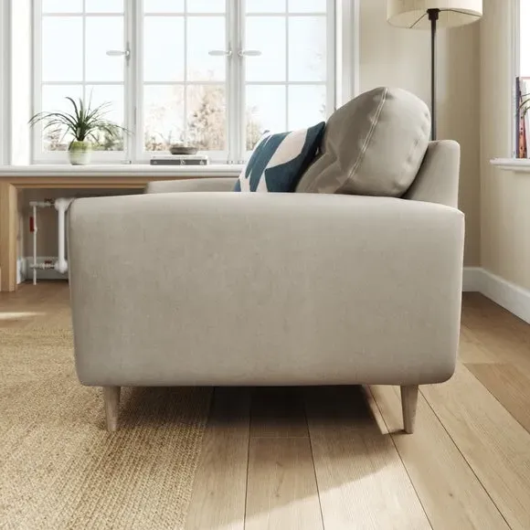Compact Snuggle Chair with Buttons - Grey, Velvet