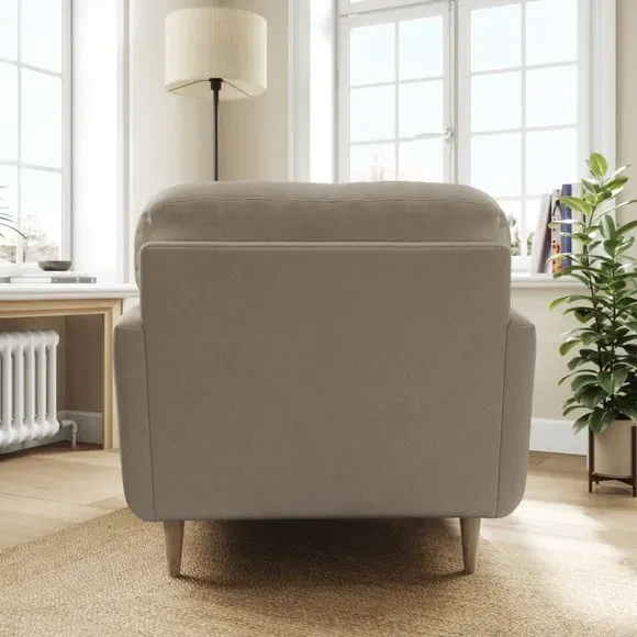 Compact Snuggle Chair with Buttons - Grey, Velvet