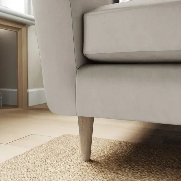 Compact Snuggle Chair with Buttons - Grey, Velvet