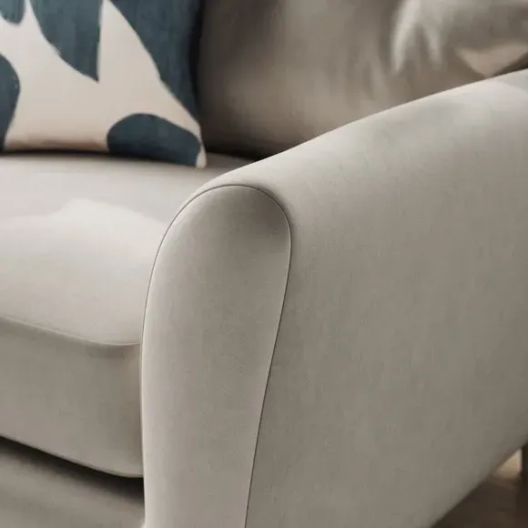 Compact Snuggle Chair with Buttons - Grey, Velvet