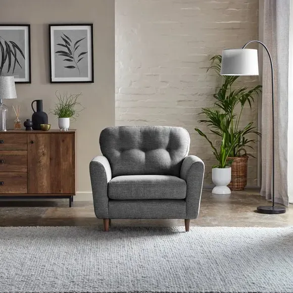Compact Snuggle Chair with Buttons - Grey image