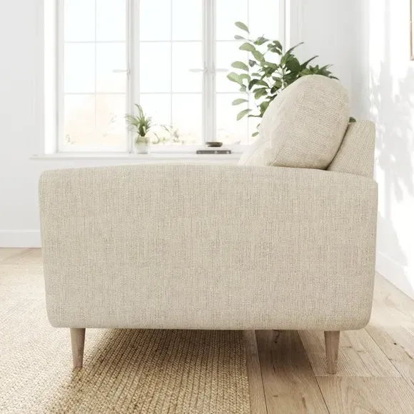 Compact Snuggle Chair with Buttons - Ivory