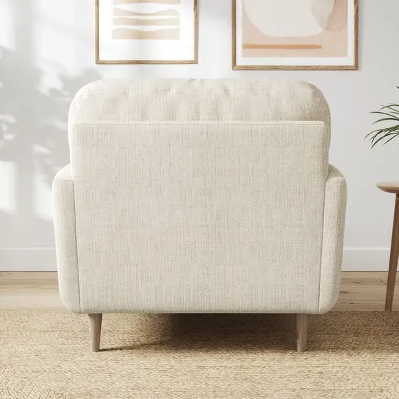Compact Snuggle Chair with Buttons - Ivory