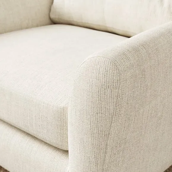 Compact Snuggle Chair with Buttons - Ivory