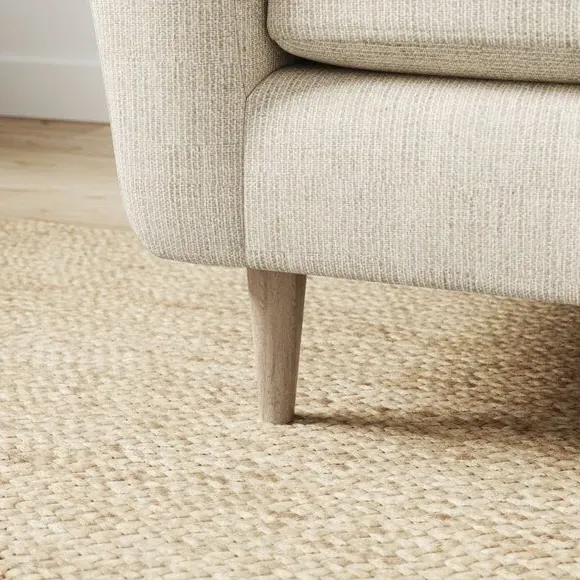 Compact Snuggle Chair with Buttons - Ivory