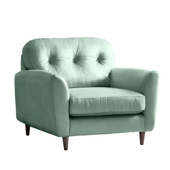 Compact Snuggle Chair with Buttons - Mineral, Velvet