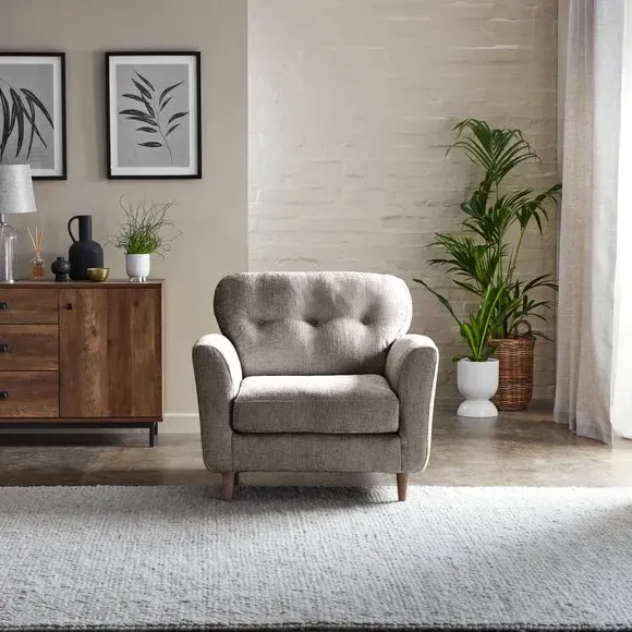 Compact Snuggle Chair with Buttons - Mushroom