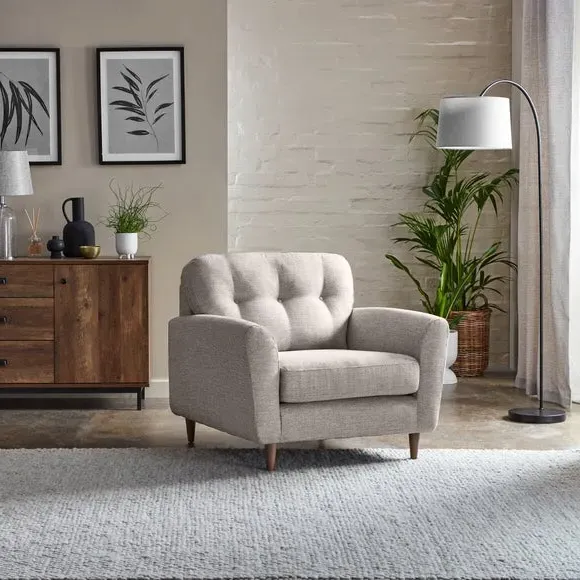 Compact Snuggle Chair with Buttons - Natural