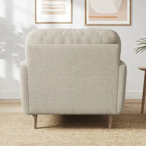 Compact Snuggle Chair with Buttons - Natural