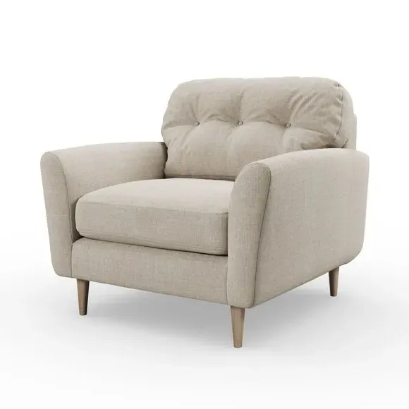 Compact Snuggle Chair with Buttons - Natural