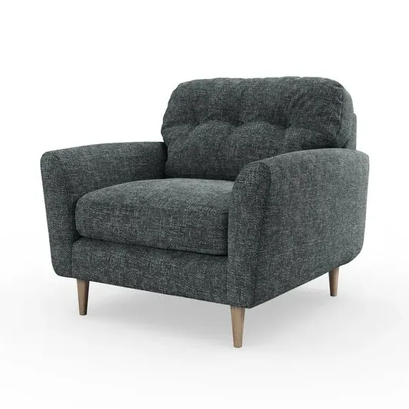 Compact Snuggle Chair with Buttons - Navy