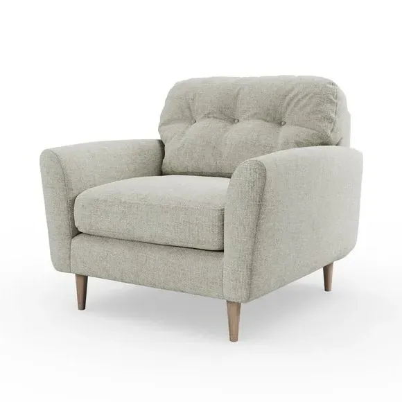 Compact Snuggle Chair with Buttons - Silver