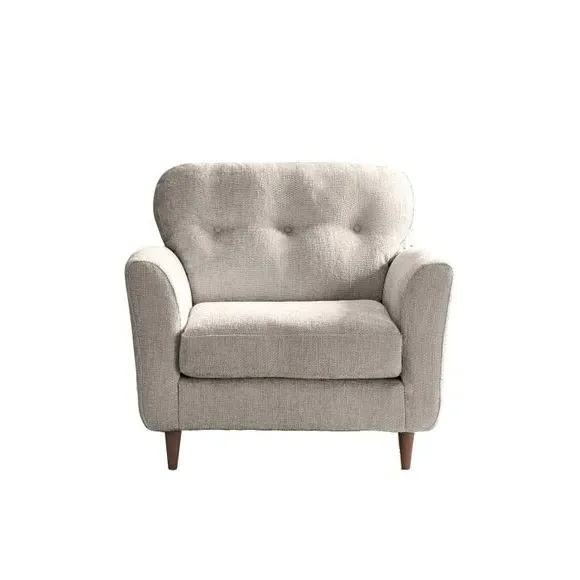 Compact Snuggle Chair with Buttons - White Sand