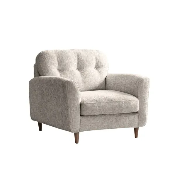 Compact Snuggle Chair with Buttons - White Sand