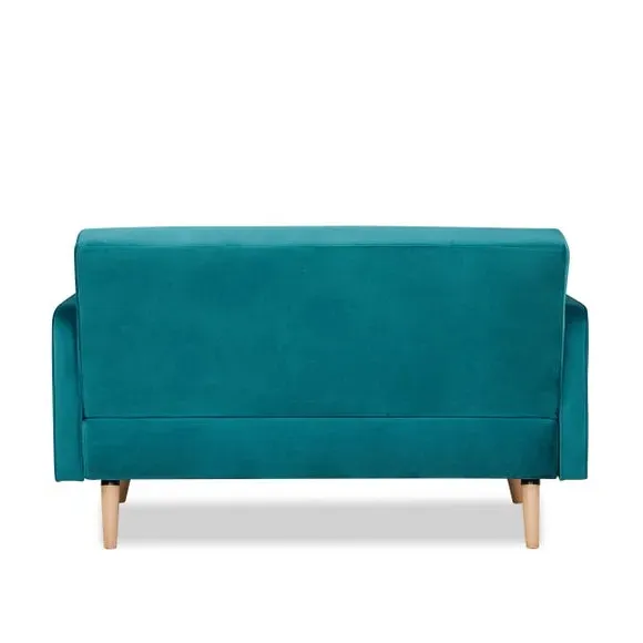 Compact Sofa with Button Detail - Teal, Fabric
