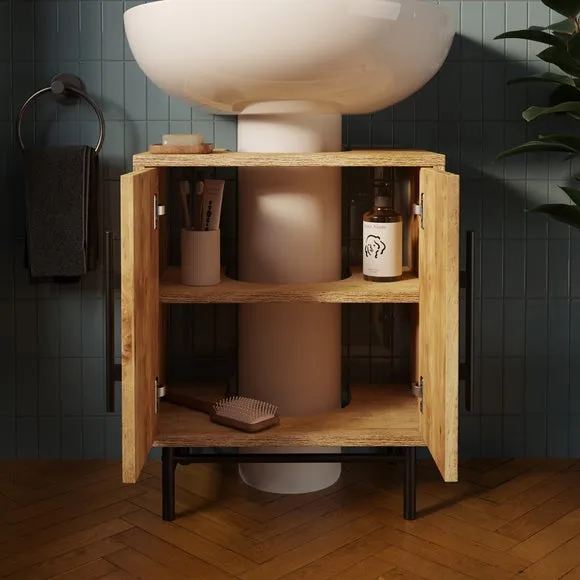Compact Under Sink Unit - Mango Wood Effect