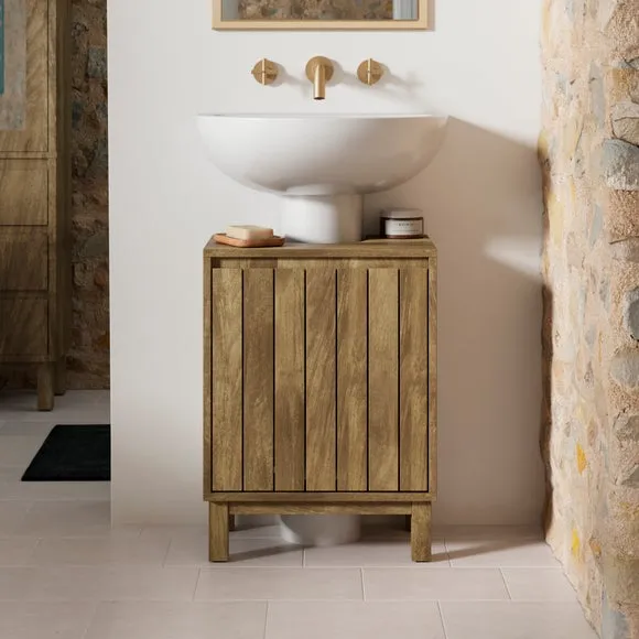 Compact Under Sink Unit - Mango Wood Effect image