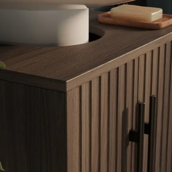Compact Under Sink Unit - Walnut Effect