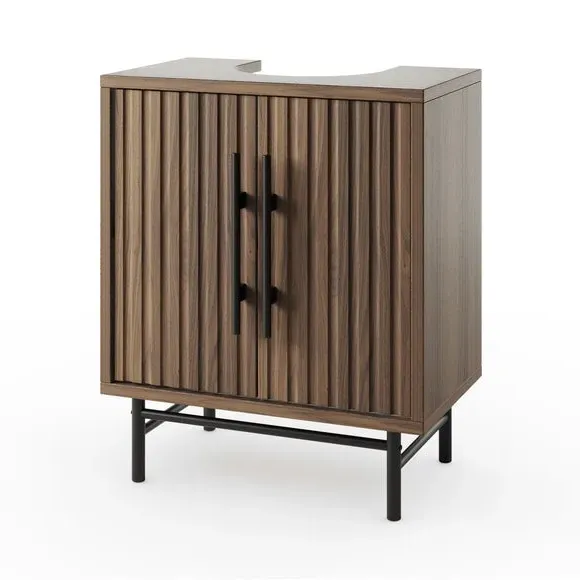Compact Under Sink Unit - Walnut Effect
