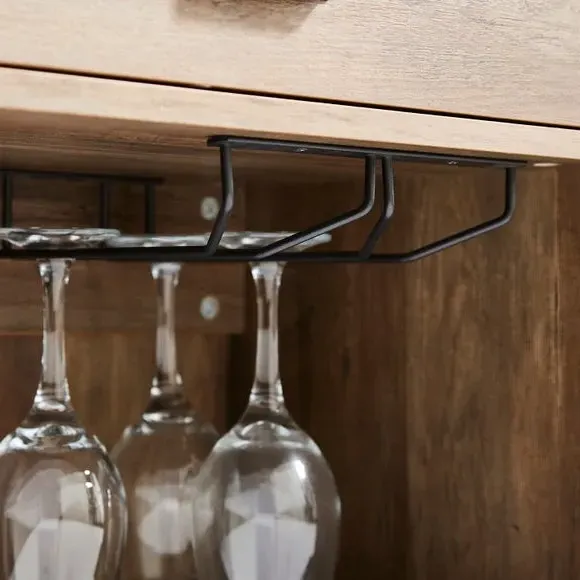 Compact Wine Cabinet with Drawer - Pine Effect