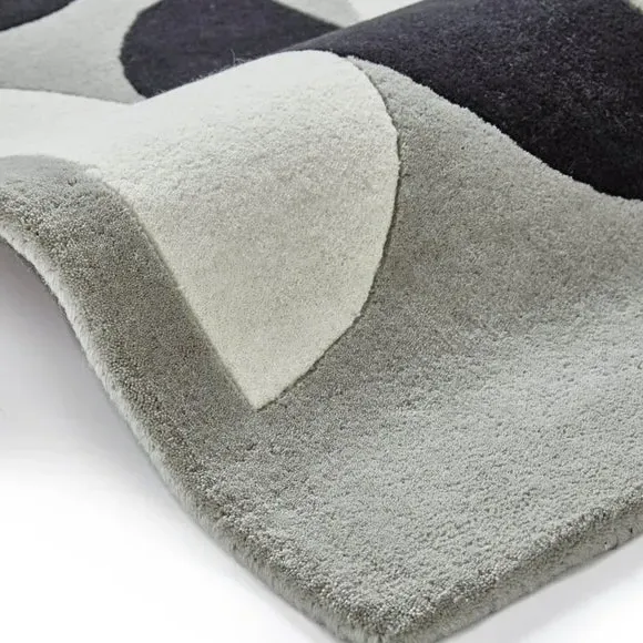 Composition Rug - Grey, Wool Viscose