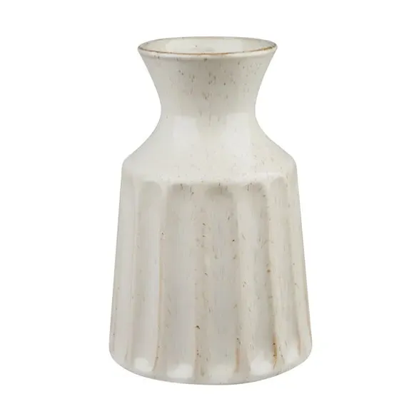 Concave Ceramic Vase - Cream, Ceramic