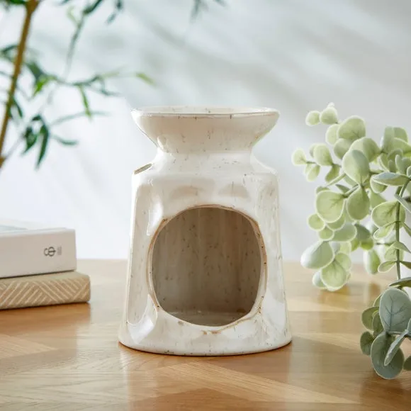 Concave Wax Melt Burner - Cream, Ceramic