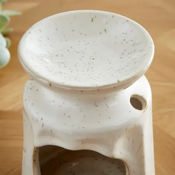 Concave Wax Melt Burner - Cream, Ceramic
