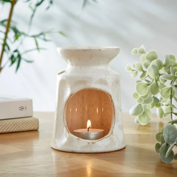 Concave Wax Melt Burner - Cream, Ceramic image