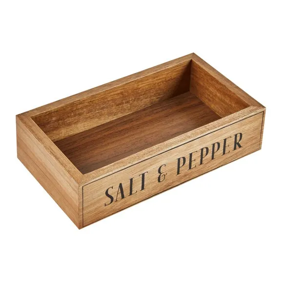 Condiment Crate Storage - Natural, Acacia Wood