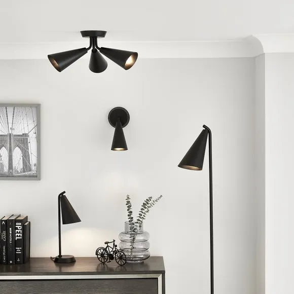 Cone Wall Light - Black