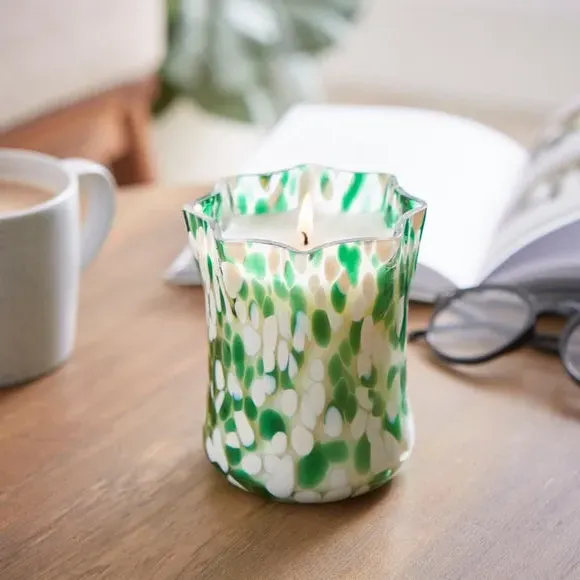 Confetti Glass Candle - Green, Glass image