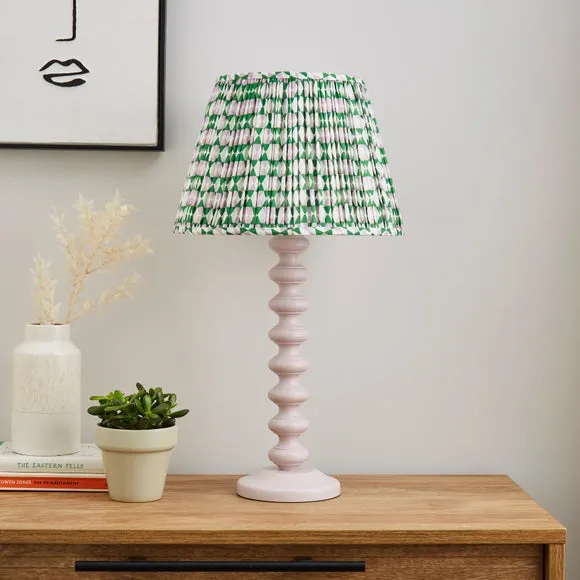 Conical Lamp Shade with Pleats - Green, Polyester