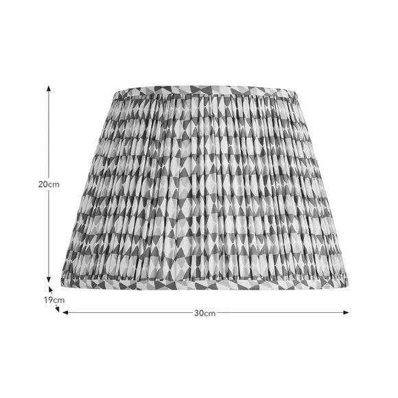Conical Lamp Shade with Pleats - Green, Polyester