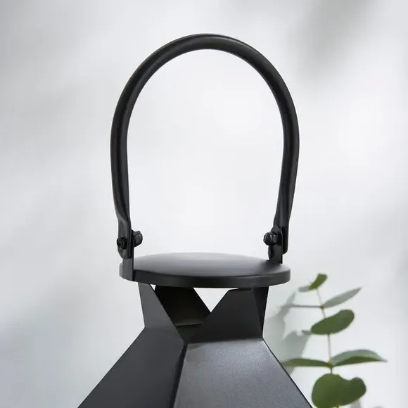 Conical Lantern with Handle - Black, Metal