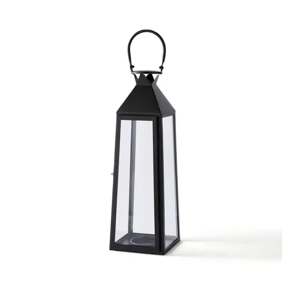 Conical Lantern with Handle - Black, Metal