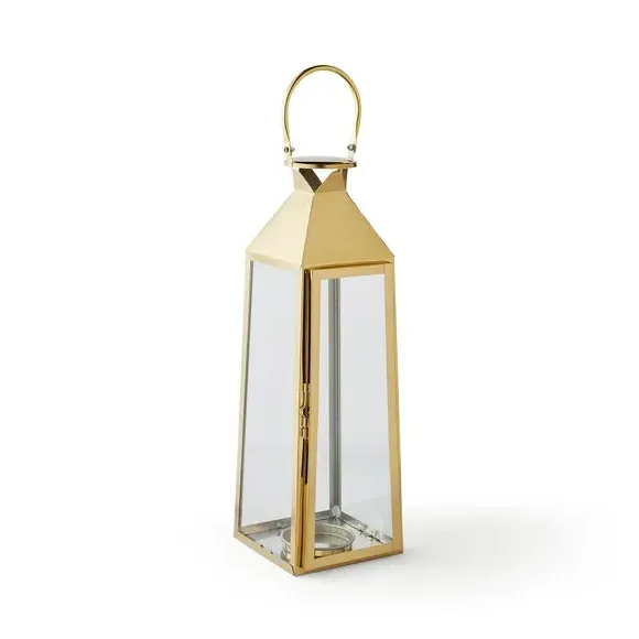Conical Lantern with Handle - Gold, Metal