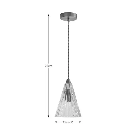 Conical Pendant Light Art Deco - Gold, Glass