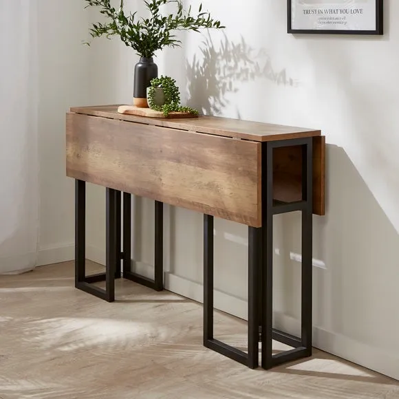 Console Dining Table with Folding Design - Pine