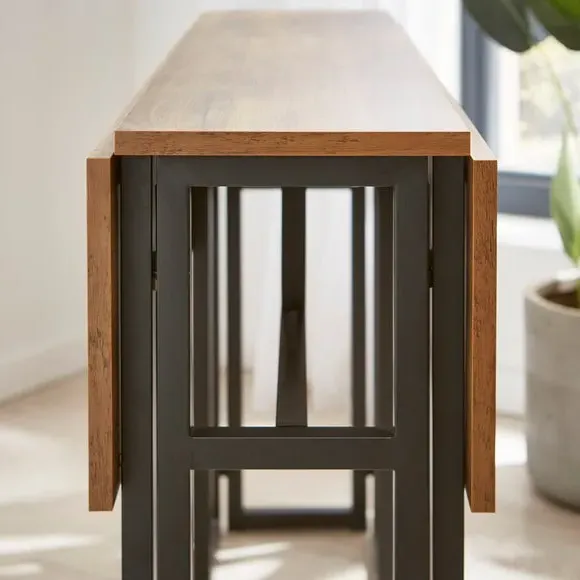 Console Dining Table with Folding Design - Pine