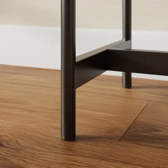Console Table with 2 Drawers - Oak, Rattan