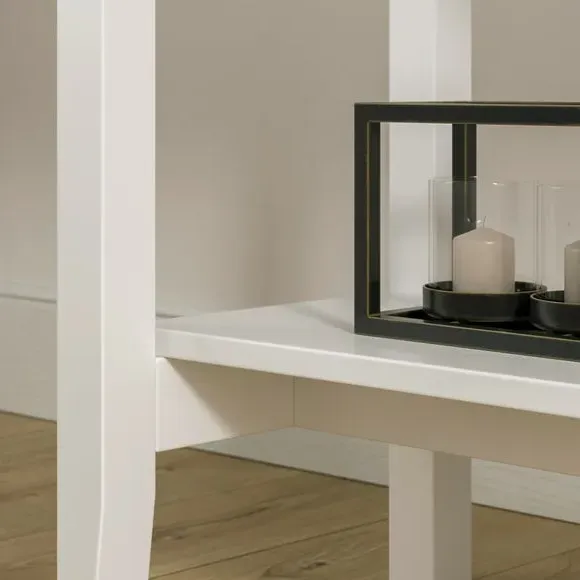 Console Table with 3 Drawers - White