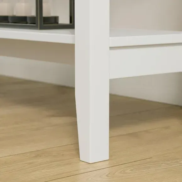 Console Table with 3 Drawers - White