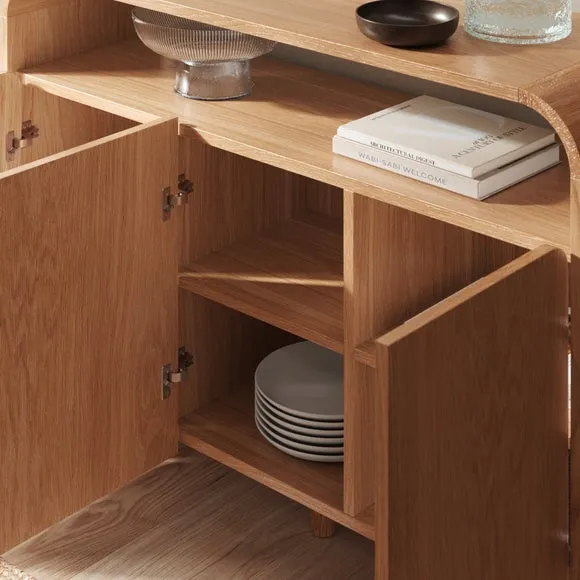 Console Table with Adjustable Shelves - Light Oak