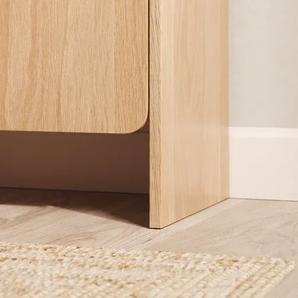 Console Table with Adjustable Shelves - Light Oak