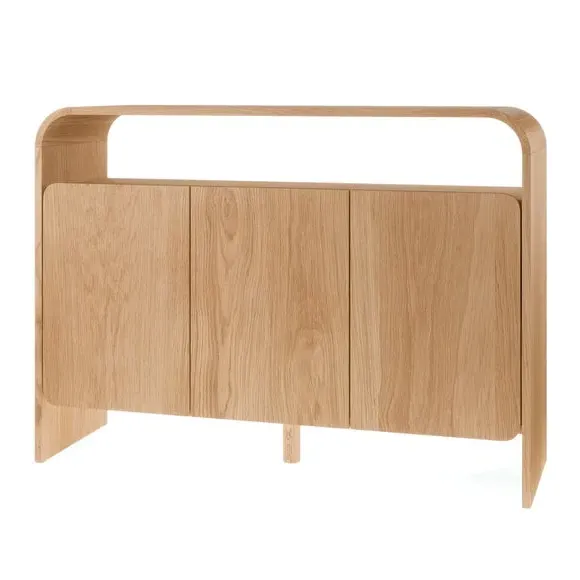 Console Table with Adjustable Shelves - Light Oak