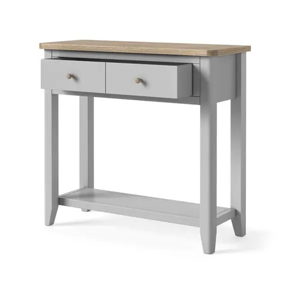 Console Table with Handles - Grey, Oak Pine