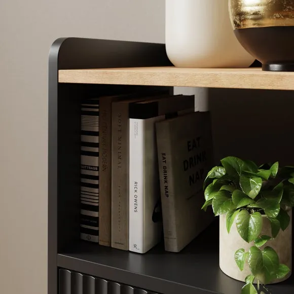 Console Table with Storage - Black